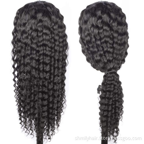 Unprocessed Brazilian Human Hair U PART Wig OEM Vendors Deep Wave Virgin Cuticle Aligned Full Swiss Lace 100% Human Hair Wig